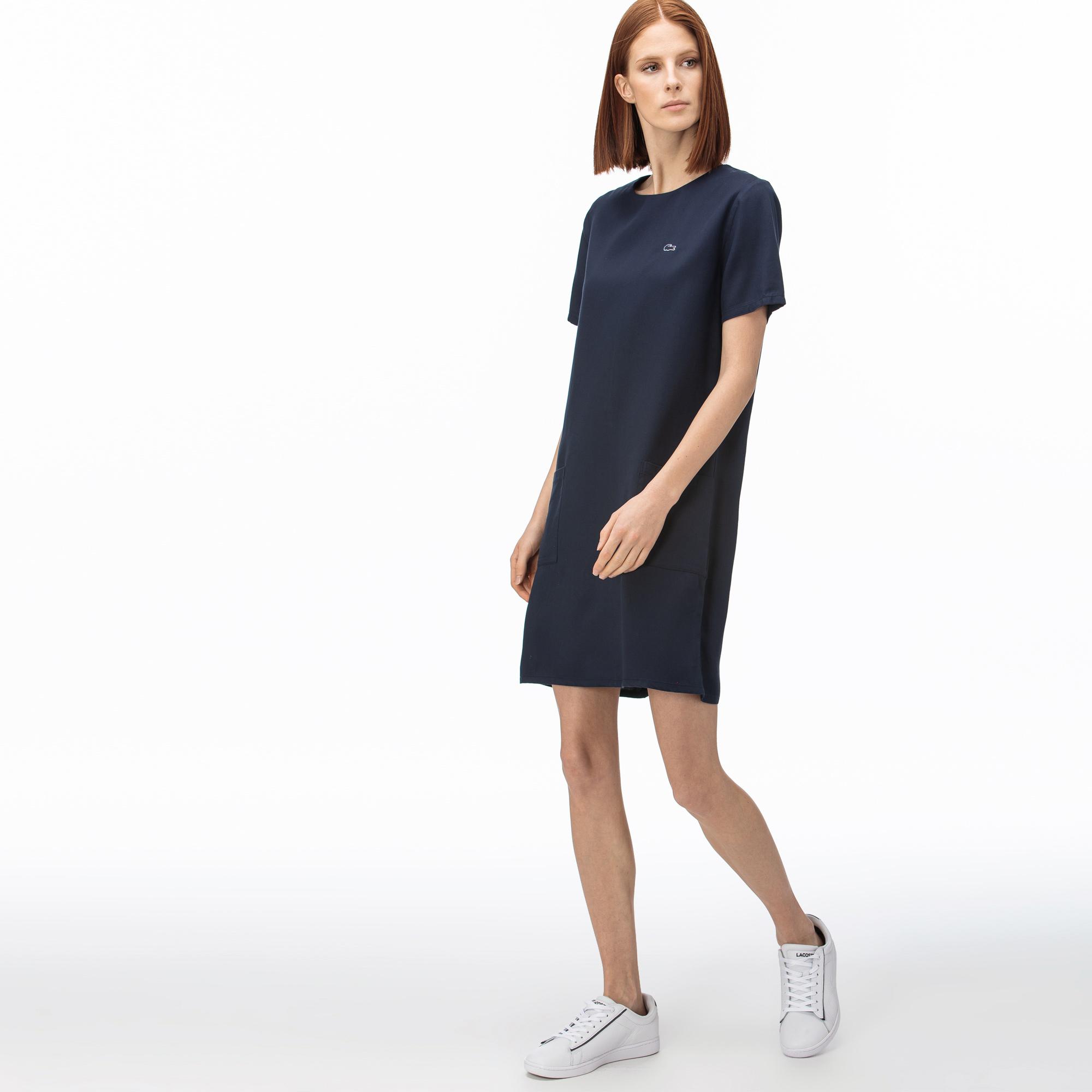 Lacoste dresss women with short sleeves and round neckline