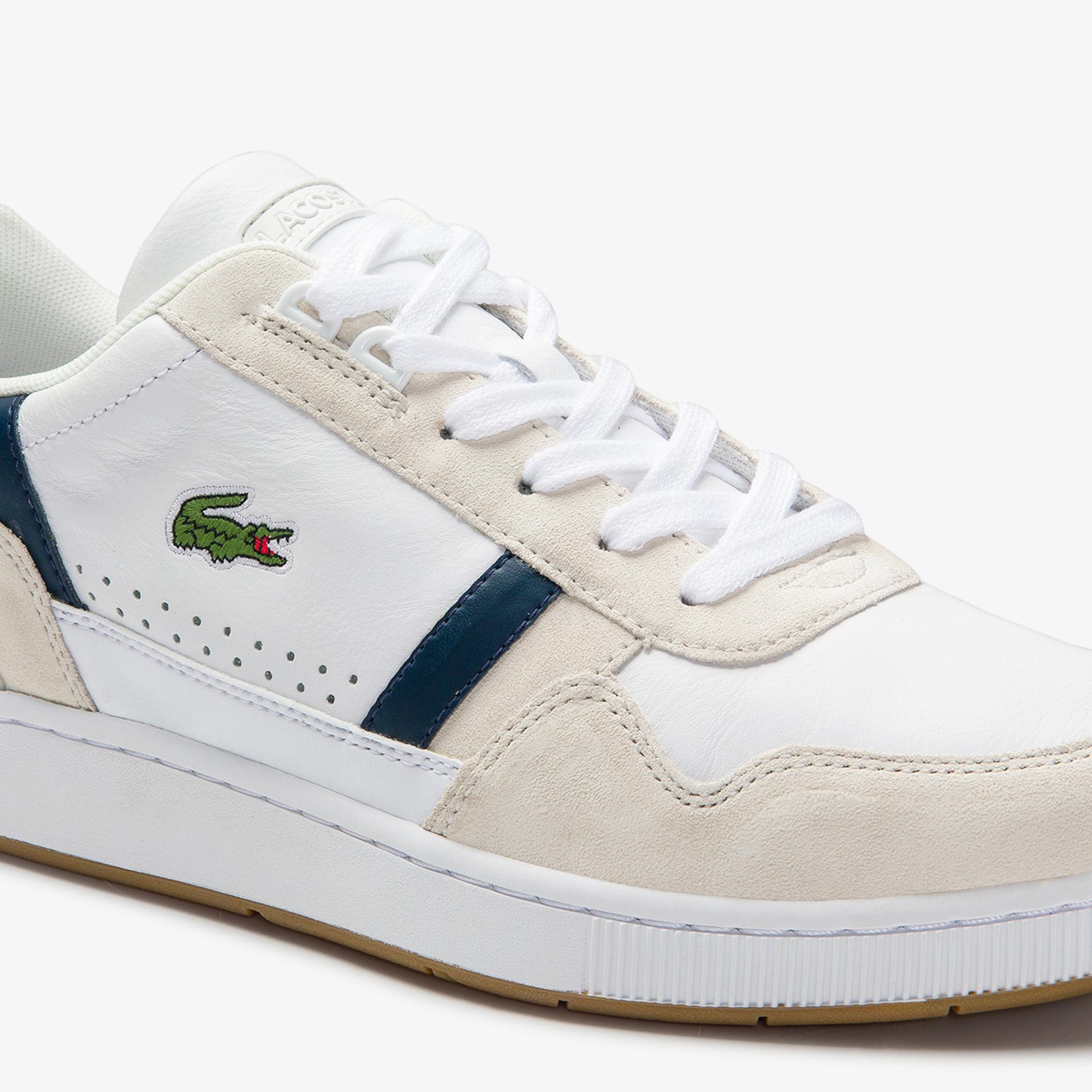Lacoste Men's T-Clip Tricolour Leather and Suede Trainers