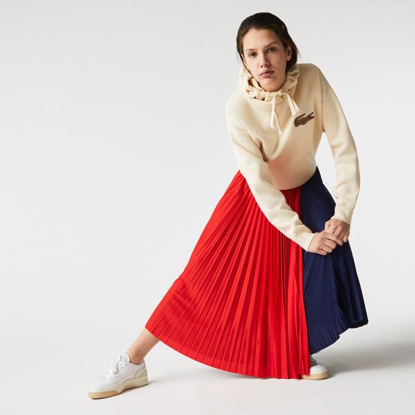 Lacoste women Color-block pleated midi skirt