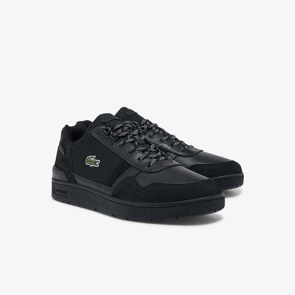 Lacoste Men's T-Clip Leather and Textile Sneakers