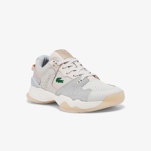 Lacoste Women's T-Point Leather and Suede Colour-Pop Sneakers