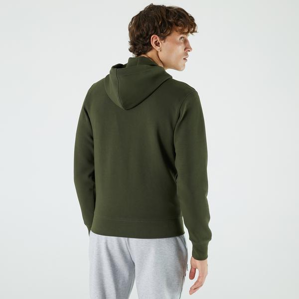 Lacoste Men’s Hooded Cotton Blend Lettered Zip Sweatshirt