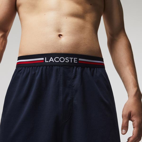 Lacoste Pyjama Shorts With Three-Tone Waistband