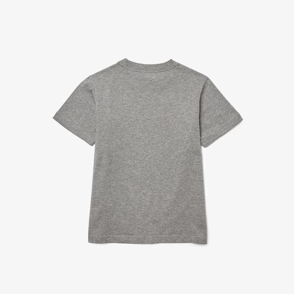 Lacoste Boys'  Print Crew Neck Cotton T-Shirt