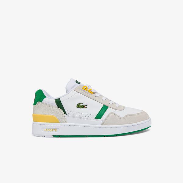 Lacoste Men's T-Clip Leather and Suede Trainers