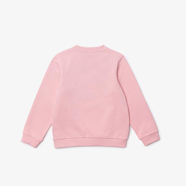 Lacoste Kids’ Crew Neck Embroidered Cotton Fleece Sweatshirt
