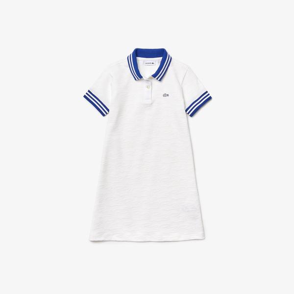 Lacoste Girls' English Embroidery Piqué Polo Dress