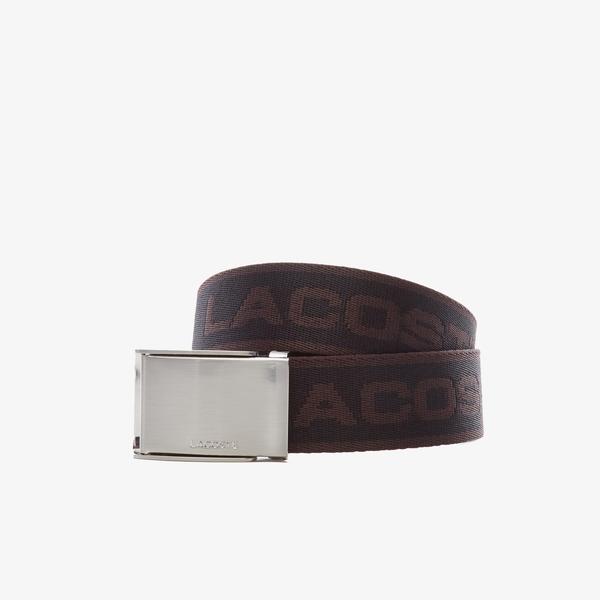 Lacoste Men's  Engraved Plate Buckle Belt
