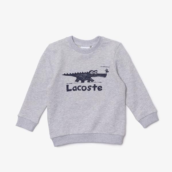 Lacoste Kid's  Crocodile Print Crew neck Sweatshirt