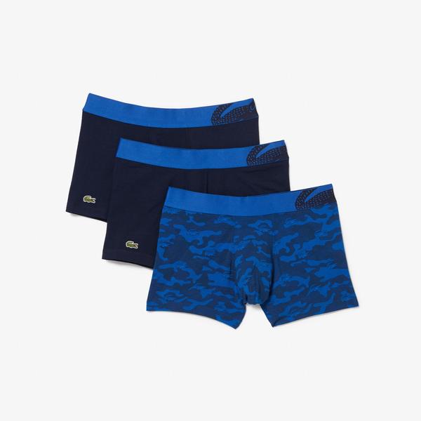 Lacoste Men's Print Cotton Jersey Trunk Three-Pack